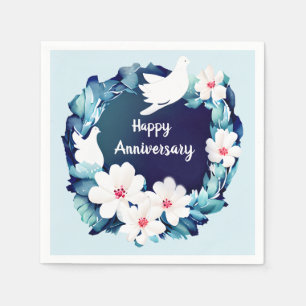 Serviette En Papier Belles tourterelles blanches