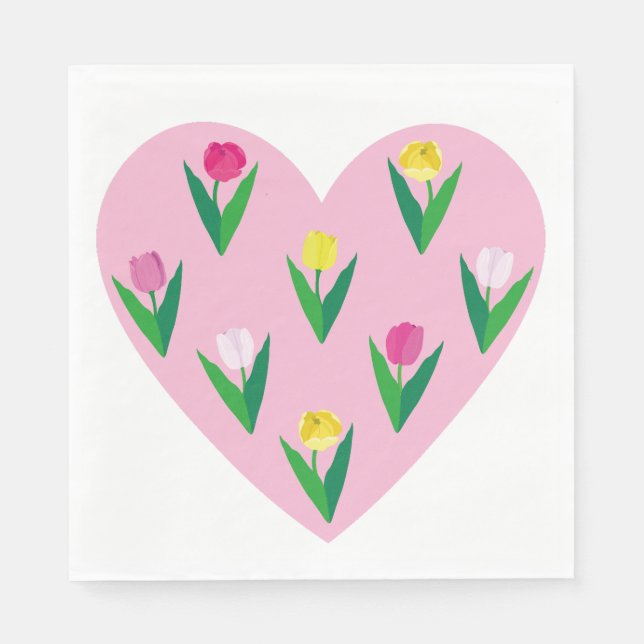 Serviette En Papier Belles tulipes. (Devant)