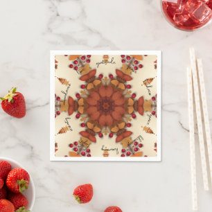 Serviette En Papier Bénédictions d'automne d'or Kaleidoscope Vintage