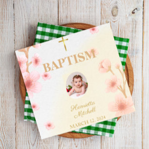 Serviette En Papier "Béni et baptisé : un jour pour se souvenir"