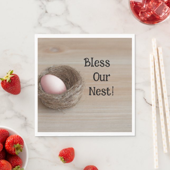 Serviette En Papier Bénis Notre Nid, Fête De Nichage (En situation)