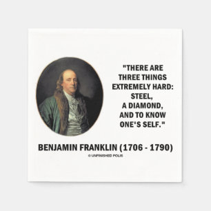 Serviette En Papier Benjamin Franklin Trois Choses Extrêmement Diffici