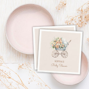 Serviette En Papier Berceau Bébé Fleur Boho Baby Shower