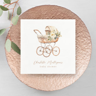 Serviette En Papier Berceau de bébé vintage Fête de naissance neutre