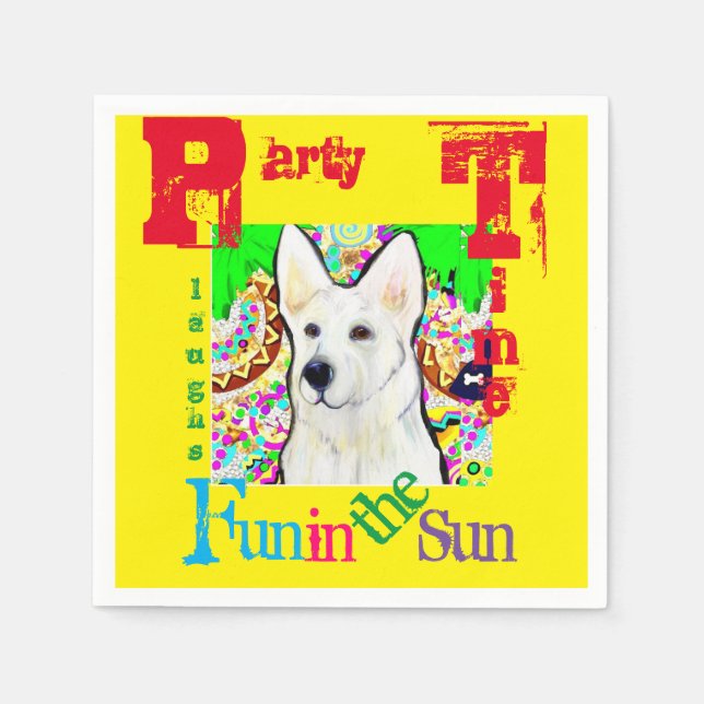 Serviette En Papier Berger Allemand  (Devant)