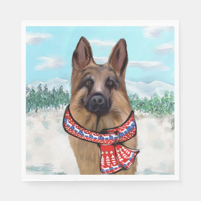 Serviette En Papier Berger allemand (Devant)