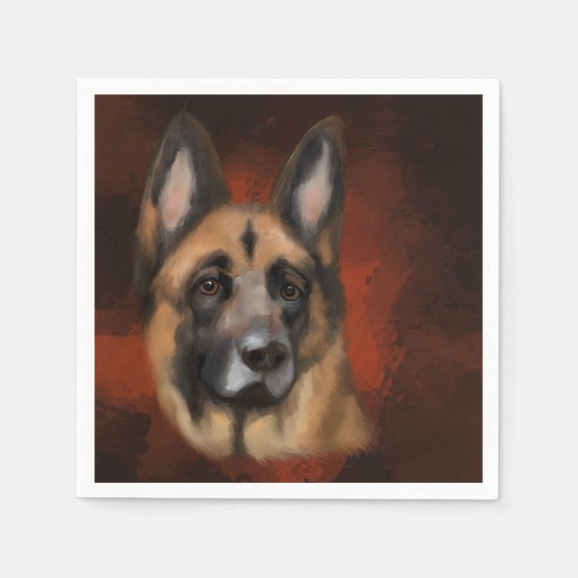 SERVIETTE EN PAPIER BERGER ALLEMAND    (Devant)