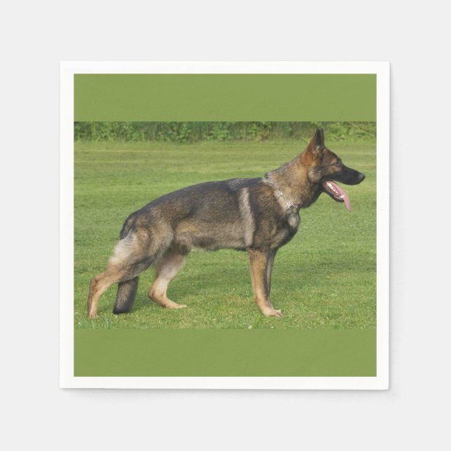 Serviette En Papier Berger Allemand Sable Complet (Devant)