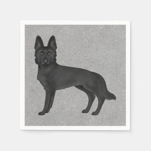 Serviette En Papier Berger noir allemand mignon dessin animé GSD Chien