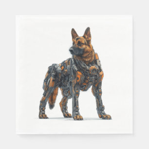 Serviette En Papier Bergers allemands en armure futuriste