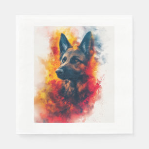 Serviette En Papier Bergers allemands en rayonnement intense