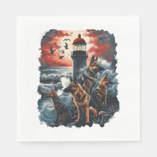 Serviette En Papier Bergers Allemands Guiderant Les Âmes Perdues