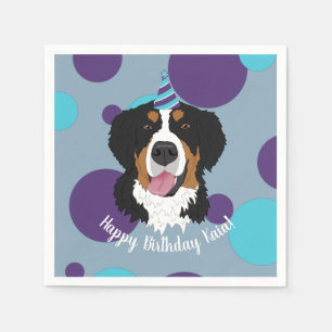 Serviette En Papier Bernese Mountain Dog Anniversaire
