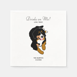 Serviette En Papier Bernese Mountain Dog Mariage Cocktail Napkins