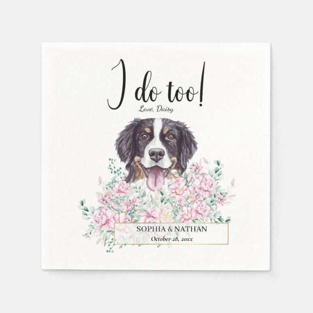 Serviette En Papier Bernese Mountain Dog Mariage Cocktail Napkins (Devant)
