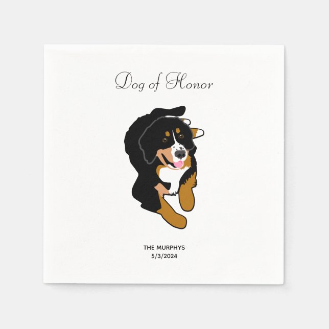 Serviette En Papier Bernese Mountain Dog Mariage Cocktail Napkins (Devant)