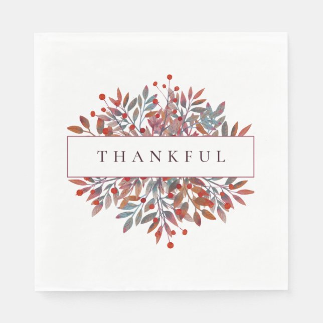 Serviette En Papier Berries de Bourgogne & Feuilles sur mesure Botaniq (Devant)