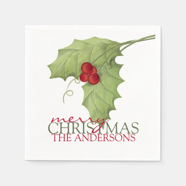 Serviette En Papier Berries rustiques Botanique Verdure Famille person (Devant)