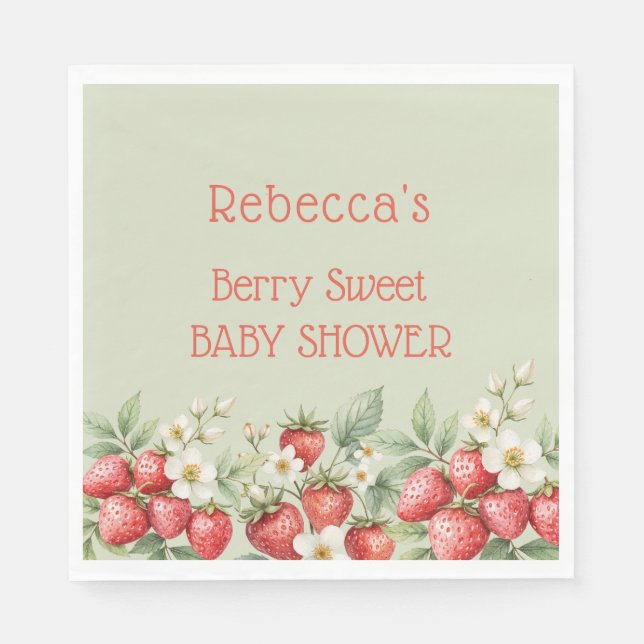 Serviette En Papier Berry Baby shower sucré fraises Blossom (Devant)