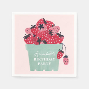 Serviette En Papier Berry First Birday Party fraise