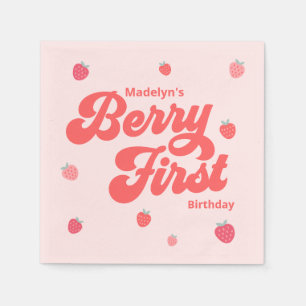 Serviette En Papier Berry fraise Premier anniversaire été