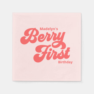 Serviette En Papier Berry fraise simple Premier anniversaire été