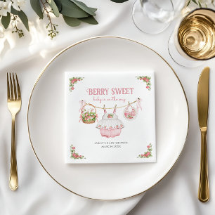 Serviette En Papier Berry fraise Sweet moderne bébé fille douche