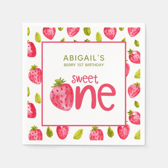 Serviette En Papier Berry Premier anniversaire (Devant)