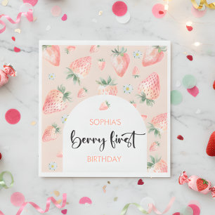 Serviette En Papier Berry premier anniversaire de enfant de fraise
