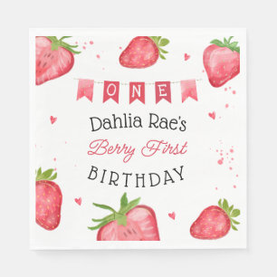 Serviette En Papier Berry Premier anniversaire fraise