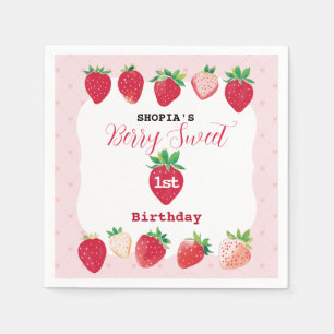 Serviette En Papier Berry Sweet 1er anniversaire