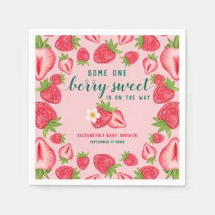 Serviette En Papier Berry Sweet Baby Baby shower fraise sur mesure