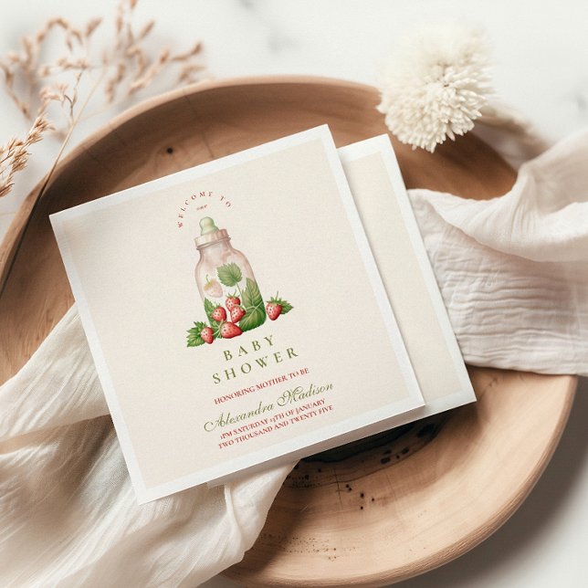 Serviette En Papier Berry Sweet Baby shower (Créateur téléchargé)