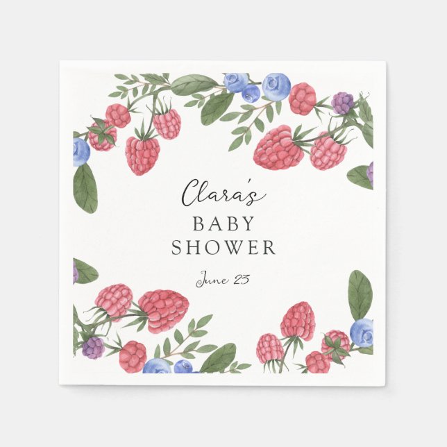 Serviette En Papier Berry Sweet Baby shower (Devant)