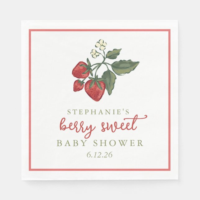 Serviette En Papier Berry Sweet Baby Shower Napkin (Devant)