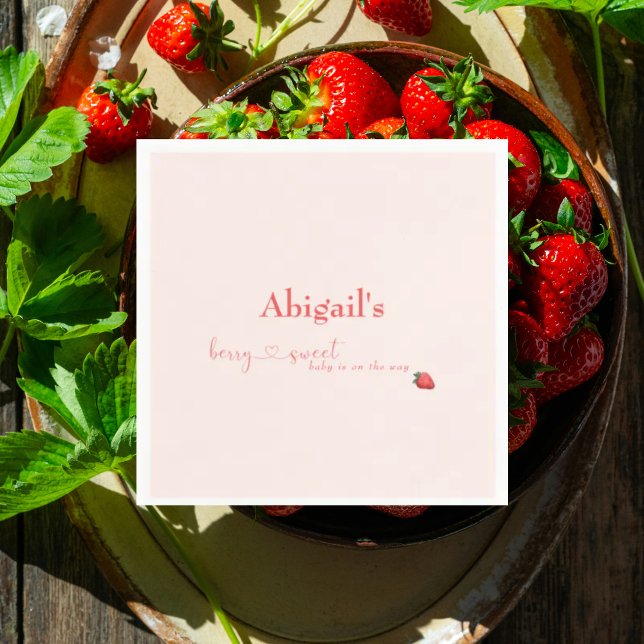 Serviette En Papier Berry Sweet Baby sur le chemin Baby shower (Créateur téléchargé)