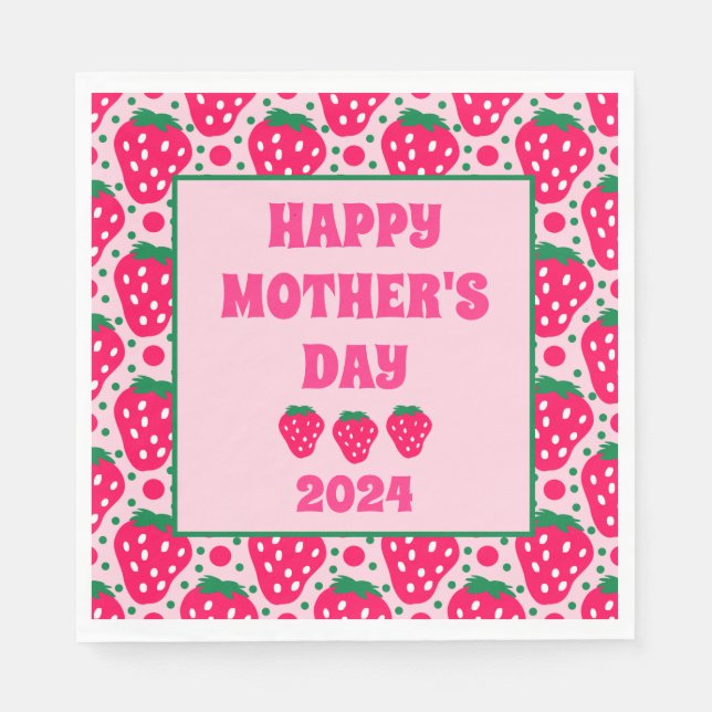 Serviette En Papier Berry Sweet fête des mères Brunch Party (Devant)