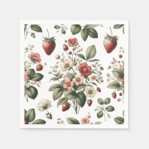 Serviette En Papier Berry Sweet Fraise partout sur Motif