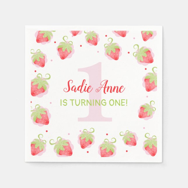 Serviette En Papier Berry Sweet Red Berries fraise Anniversaire (Devant)