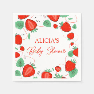 Serviette En Papier Berry Sweet Strawberries Baby shower fille