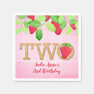 Serviette En Papier Berry Sweet Strawberry 2e fille d'anniversaire Rus