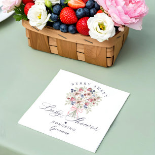 Serviette En Papier Berry Sweet Wild Berry Floral Baby shower de bouqu