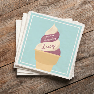 Serviette En Papier Berry Vanilla Swirl Ice Cream Anniversaire de enfa