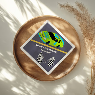 Serviette En Papier Besoin de 4 Speed Race Car Boys 4th Birthday Party