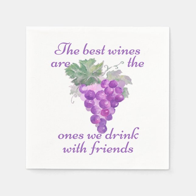 Serviette En Papier Best Wines One We Drink with Friends Citation (Devant)