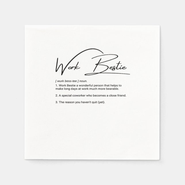 Serviette En Papier Bestie de travail Funny Coworker & collègue Classi (Devant)