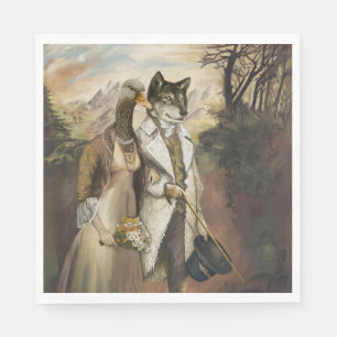 Serviette En Papier Bêtes nobles - Loup dans les vêtements de mouton