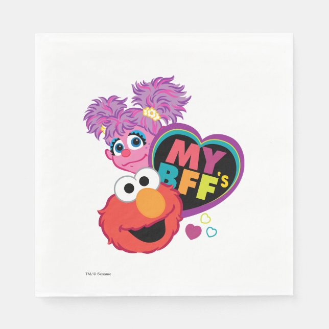 Serviette En Papier BFF Abby et Elmo (Devant)