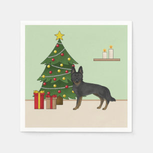 Serviette En Papier Bi-Black Berger Allemand Sapin de Noël Festif