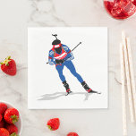Serviette En Papier Biathlon Skier Sports d'hiver Athlète en action<br><div class="desc">Ajoutez une touche sportive à vos soirées ou événements d'hiver avec ces serviettes en papier qui présentent un design dynamique de skieur de biathlon. Parfaits pour les réunions de gîtes de ski,  les fêtes d'anniversaire ou les événements d'observation olympique,  ils combinent fonctionnalité et style de sports d'hiver audacieux.</div>